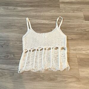 Superdown Cream Crochet Camisole